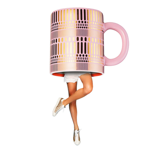 ITMUG Party-pink straight mug 330ml, Artist-Designed Ceramic Mug,  Unique Gift for Lovers