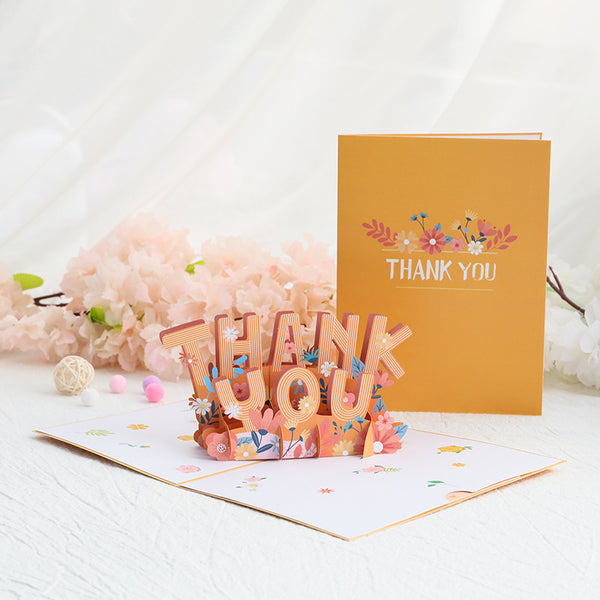 3D Mother's Day Thank You Greeting Card – Three-Dimensional Floral Card for Mom